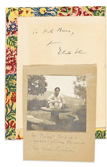 Stein, Gertrude (1874-1946) Portrait of Mabel Dodge at the Villa Curonia, Signed Presentation copy with Photograph of Stein.